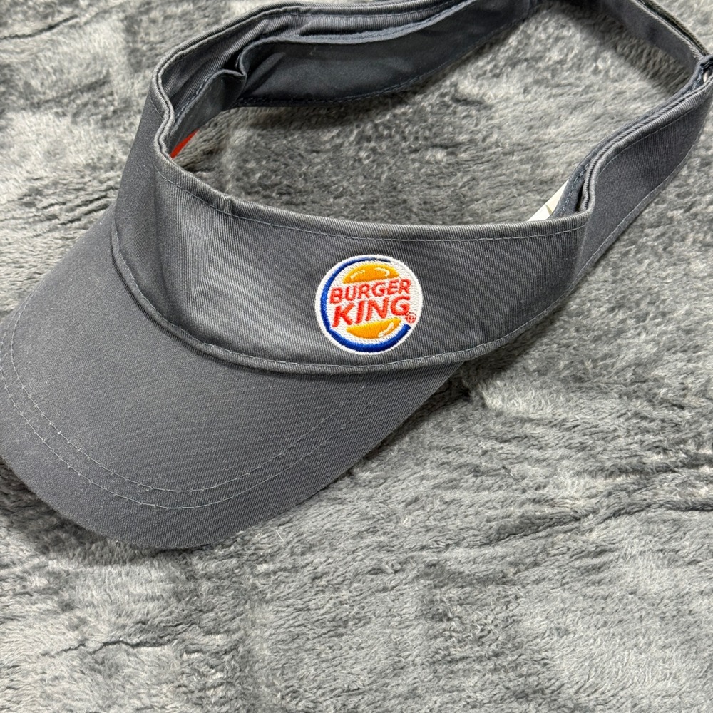 Burger King‎ Sun Visor Hat Unisex OSFM Charcoal Grey Employee Uniform 2008
